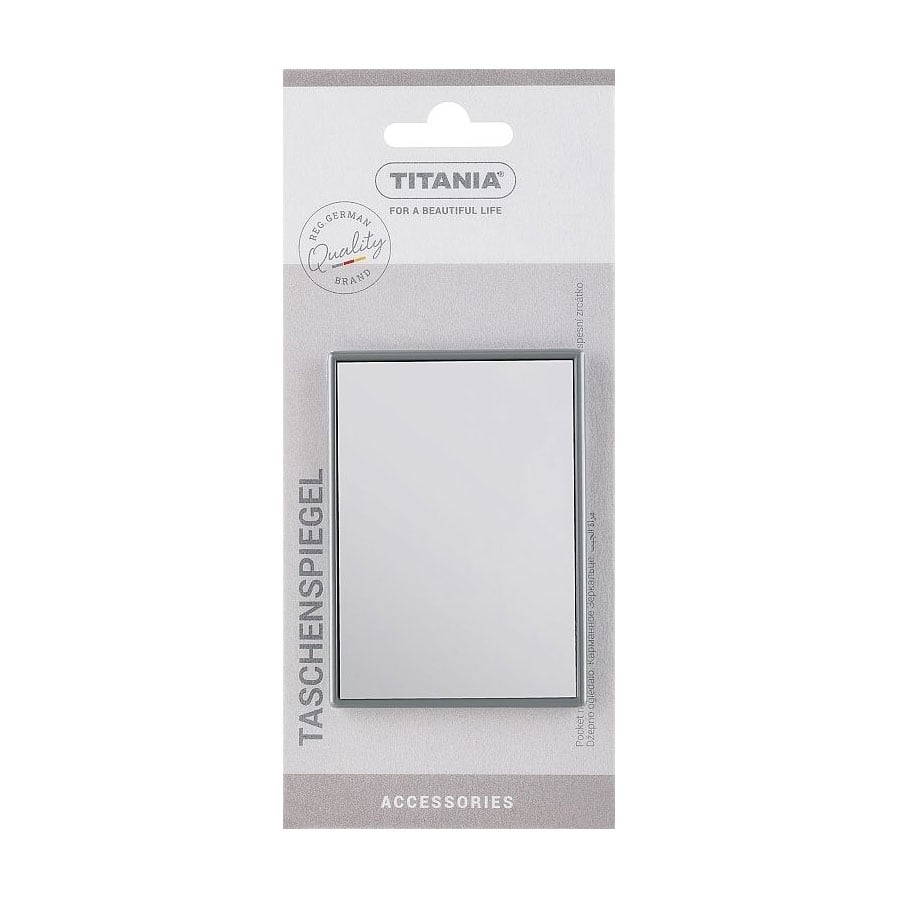 Дзеркало Titania кишенькове, прямокутне, 8.5*6 см, сіре (1550 L сірий)